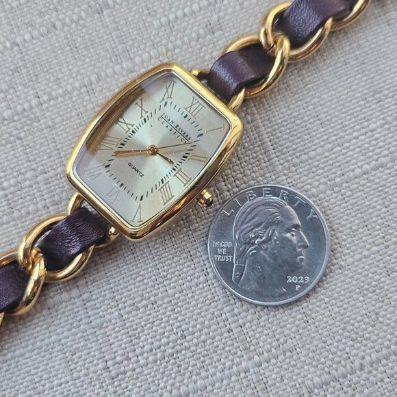 Joan Rivers Classic Ladies Wristwatch Gold Tone Metal and Purple Leather Strap main image 9